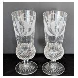 UL - Pair of Edinburgh Crystal Thistle Pattern Champagne Flutes