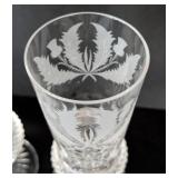 UL - Pair of Edinburgh Crystal Thistle Pattern Champagne Flutes