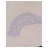 UL - Vintage Signed Ceramic Tissue Box Holder - Teal with Black Dots