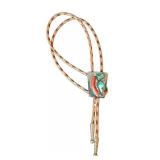 K - Bennett Bolo Tie Turquoise & Coral Inlay