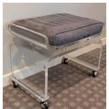 UL - Vintage Lucite Vanity Stool - Rolling with Wheels