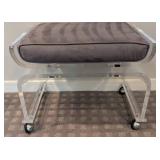 UL - Vintage Lucite Vanity Stool - Rolling with Wheels