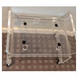 UL - Vintage Lucite Vanity Stool - Rolling with Wheels