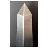 UL - Deters Obelisks - Pair of Signed Brushed Metal Obelisks