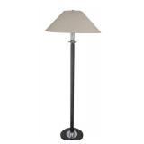 UL - Floor Lamp - Speckled Black Column, Chrome Accents, 62 in Tall
