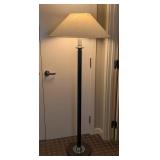 UL - Floor Lamp - Speckled Black Column, Chrome Accents, 62 in Tall