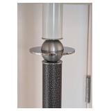 UL - Floor Lamp - Speckled Black Column, Chrome Accents, 62 in Tall