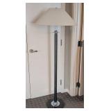 UL - Floor Lamp - Speckled Black Column, Chrome Accents, 62 in Tall
