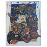 UL - Gorecki Beastly Ball Original 1998 Framed Painting