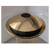 LB - Brass Desk Lamp with Glass Round Top - Vintage Mid-Century Modern