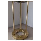 LB - Brass Desk Lamp with Glass Round Top - Vintage Mid-Century Modern