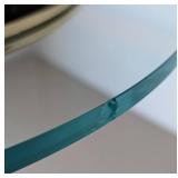 LB - Brass Desk Lamp with Glass Round Top - Vintage Mid-Century Modern