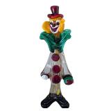 LB - Art Glass Clown Figurine - Colorful Glass Sculpture
