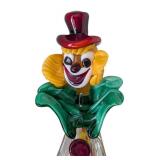 LB - Art Glass Clown Figurine - Colorful Glass Sculpture