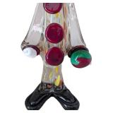 LB - Art Glass Clown Figurine - Colorful Glass Sculpture