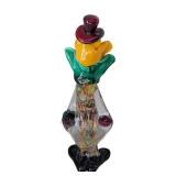 LB - Art Glass Clown Figurine - Colorful Glass Sculpture