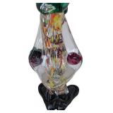 LB - Art Glass Clown Figurine - Colorful Glass Sculpture