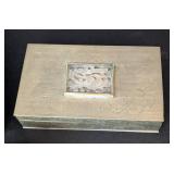 UL - BK Designs 3 Vintage Trinket Boxes - Floral Inlays & Pressed-Plant Lid, China Made