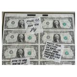 LLR - 1981 Series One Dollar Bills Framed Money Collage