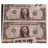 LLR - 1981 Series One Dollar Bills Framed Money Collage