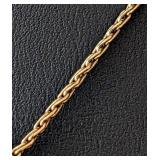 K - 14K Gold Pendant Necklace - Topaz Gemstone, 22" Chain