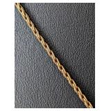 K - 14K Gold Pendant Necklace - Topaz Gemstone, 22" Chain