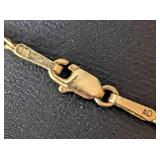 K - 14K Gold Pendant Necklace - Topaz Gemstone, 22" Chain