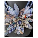 K - Faux & Cultured Pearl Necklace & Earrings Set - Cream Multi-Strand Pearls