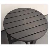 G - Pair of Round Grey Wood Composite Side Tables