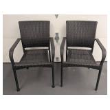 G - Pair of Dark Grey Patio Chairs