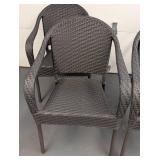 G - Dark Grey Wicker Patio Chairs - Set of 4