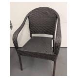 G - Dark Grey Wicker Patio Chairs - Set of 4