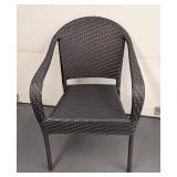 G - Dark Grey Wicker Patio Chairs - Set of 4