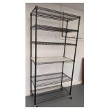 G - Rolling Metal Wire Shelving Unit - 5-Tier, 74-Inch High, 35-Inch W x 18-Inch D