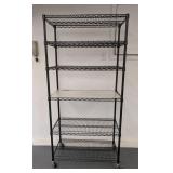 G - Rolling Metal Wire Shelving Unit - 5-Tier, 74-Inch High, 35-Inch W x 18-Inch D
