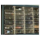LLS - Assorted Nuts, Bolts & Fasteners in Multi-Drawer Hardware Cabinet