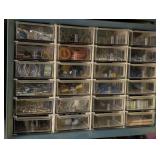LLS - Assorted Nuts, Bolts & Fasteners in Multi-Drawer Hardware Cabinet