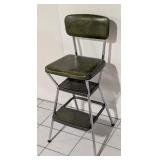LLS - Cosco Vintage Green Folding Chair with Built-In Step Stool