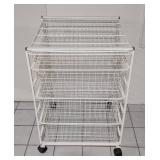 LLS - Elfa White Rolling Storage Cart