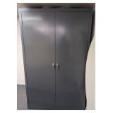 G - Grey Metal Storage Cabinet, 2-Door, 48 in W x 24 in D x 78 in H