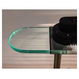 LB - Desk Lamp With Glass Shelf - Brass Posts, Black Base