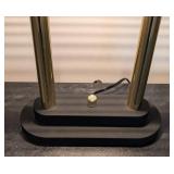 LB - Desk Lamp With Glass Shelf - Brass Posts, Black Base