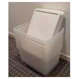 LLR - 8 Clear Plastic Storage Totes - 23 x 15.5 x 12 in - Stackable