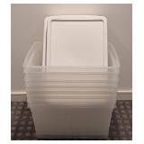 LLR - 8 Clear Plastic Storage Totes - 23 x 15.5 x 12 in - Stackable