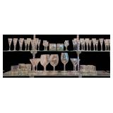 LLR - Assorted Glassware Collection - Champagne Flutes, Wine Glasses & Tumblers