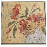 LB - Joan Gray Batik Tiger Lily - Framed Floral Artwork