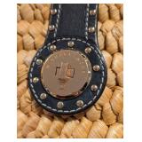 LB - Michael Kors Straw Tote with Black Leather Straps & Gold Hardware