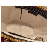LB - Michael Kors Straw Tote with Black Leather Straps & Gold Hardware