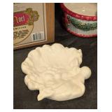 LLR - Water Globe Santa with Beaded Snowmen, Lenox & Mikasa Christmas Decor & Serving Dish