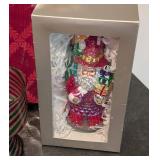 LLR - Water Globe Santa with Beaded Snowmen, Lenox & Mikasa Christmas Decor & Serving Dish